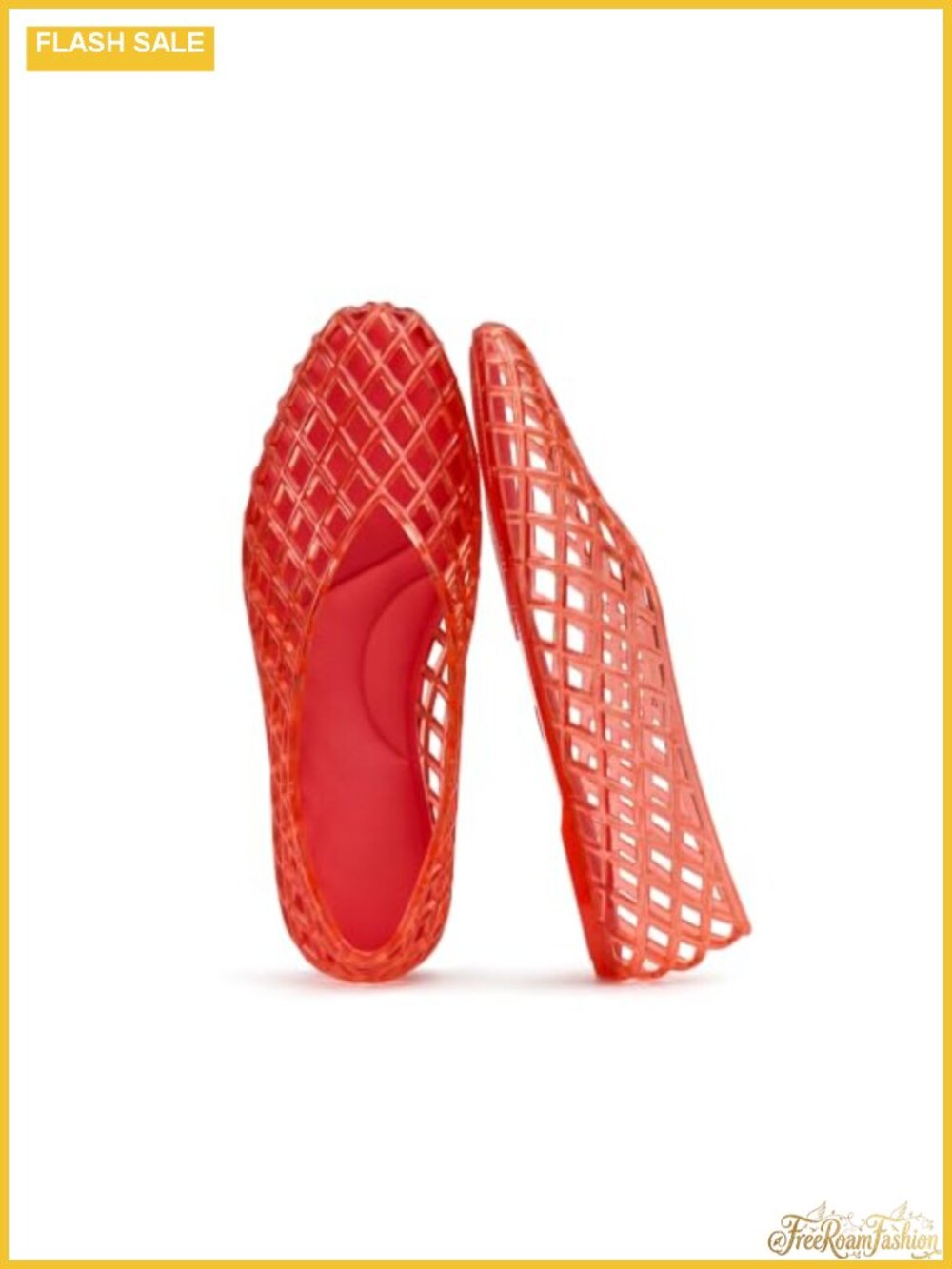 Women's Mesh Ballet Flats Slip-On Jelly Sandals Lightweight PVC